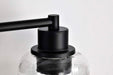 Vanity Nuvo 60-8602 Grayson - 2 Light Vanity - Matte Black Finish - Clear Ribbed Glass Nuvo