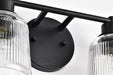 Vanity Nuvo 60-8602 Grayson - 2 Light Vanity - Matte Black Finish - Clear Ribbed Glass Nuvo