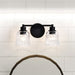 Vanity Nuvo 60-8602 Grayson - 2 Light Vanity - Matte Black Finish - Clear Ribbed Glass Nuvo