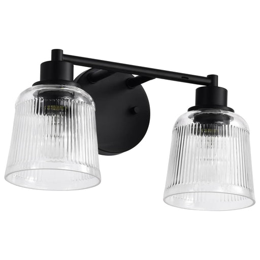 Vanity Nuvo 60-8602 Grayson - 2 Light Vanity - Matte Black Finish - Clear Ribbed Glass Nuvo