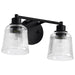 Vanity Nuvo 60-8602 Grayson - 2 Light Vanity - Matte Black Finish - Clear Ribbed Glass Nuvo