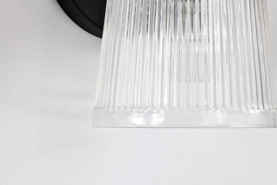 Vanity Nuvo 60-8603 Grayson - 3 Light Vanity - Matte Black Finish - Clear Ribbed Glass Nuvo