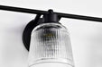 Vanity Nuvo 60-8603 Grayson - 3 Light Vanity - Matte Black Finish - Clear Ribbed Glass Nuvo