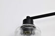 Vanity Nuvo 60-8603 Grayson - 3 Light Vanity - Matte Black Finish - Clear Ribbed Glass Nuvo
