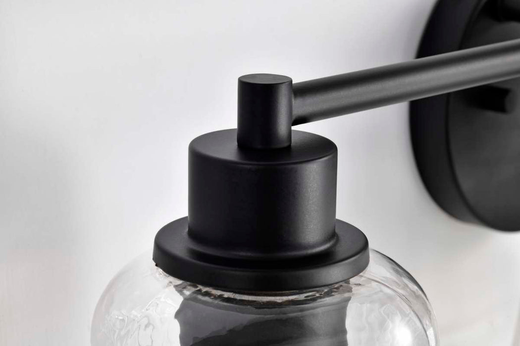 Vanity Nuvo 60-8603 Grayson - 3 Light Vanity - Matte Black Finish - Clear Ribbed Glass Nuvo