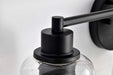 Vanity Nuvo 60-8603 Grayson - 3 Light Vanity - Matte Black Finish - Clear Ribbed Glass Nuvo