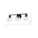 Vanity Nuvo 60-8603 Grayson - 3 Light Vanity - Matte Black Finish - Clear Ribbed Glass Nuvo
