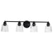 Vanity Nuvo 60-8604 Grayson - 4 Light Vanity - Matte Black Finish - Clear Ribbed Glass Nuvo