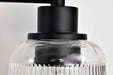Vanity Nuvo 60-8604 Grayson - 4 Light Vanity - Matte Black Finish - Clear Ribbed Glass Nuvo
