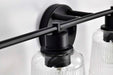 Vanity Nuvo 60-8604 Grayson - 4 Light Vanity - Matte Black Finish - Clear Ribbed Glass Nuvo