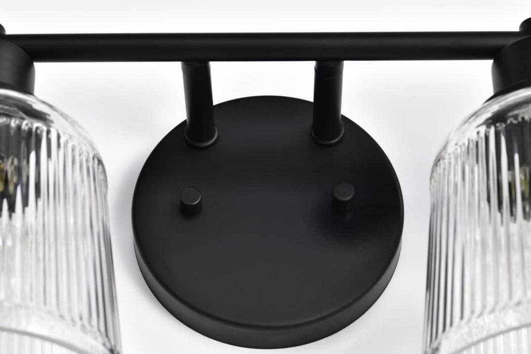 Vanity Nuvo 60-8604 Grayson - 4 Light Vanity - Matte Black Finish - Clear Ribbed Glass Nuvo