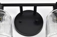 Vanity Nuvo 60-8604 Grayson - 4 Light Vanity - Matte Black Finish - Clear Ribbed Glass Nuvo
