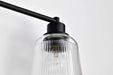 Vanity Nuvo 60-8604 Grayson - 4 Light Vanity - Matte Black Finish - Clear Ribbed Glass Nuvo