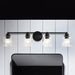 Vanity Nuvo 60-8604 Grayson - 4 Light Vanity - Matte Black Finish - Clear Ribbed Glass Nuvo