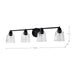 Vanity Nuvo 60-8604 Grayson - 4 Light Vanity - Matte Black Finish - Clear Ribbed Glass Nuvo