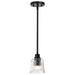 Mini Pendant Nuvo 60-8605 Grayson - 1 Light Mini Pendant - Matte Black Finish - Clear Ribbed Glass Nuvo