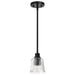 Mini Pendant Nuvo 60-8605 Grayson - 1 Light Mini Pendant - Matte Black Finish - Clear Ribbed Glass Nuvo