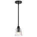 Mini Pendant Nuvo 60-8605 Grayson - 1 Light Mini Pendant - Matte Black Finish - Clear Ribbed Glass Nuvo