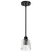Mini Pendant Nuvo 60-8605 Grayson - 1 Light Mini Pendant - Matte Black Finish - Clear Ribbed Glass Nuvo