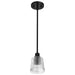 Mini Pendant Nuvo 60-8605 Grayson - 1 Light Mini Pendant - Matte Black Finish - Clear Ribbed Glass Nuvo