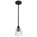 Mini Pendant Nuvo 60-8605 Grayson - 1 Light Mini Pendant - Matte Black Finish - Clear Ribbed Glass Nuvo