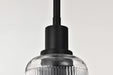 Mini Pendant Nuvo 60-8605 Grayson - 1 Light Mini Pendant - Matte Black Finish - Clear Ribbed Glass Nuvo