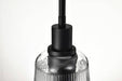 Mini Pendant Nuvo 60-8605 Grayson - 1 Light Mini Pendant - Matte Black Finish - Clear Ribbed Glass Nuvo