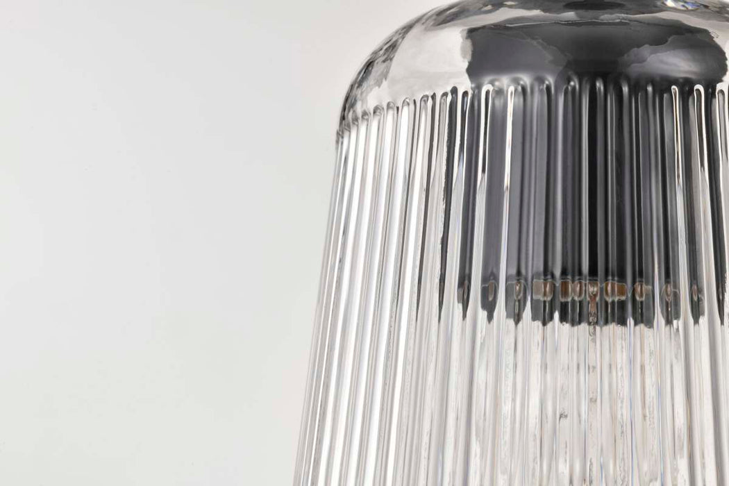 Mini Pendant Nuvo 60-8605 Grayson - 1 Light Mini Pendant - Matte Black Finish - Clear Ribbed Glass Nuvo