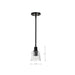 Mini Pendant Nuvo 60-8605 Grayson - 1 Light Mini Pendant - Matte Black Finish - Clear Ribbed Glass Nuvo