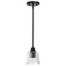 Mini Pendant Nuvo 60-8605 Grayson - 1 Light Mini Pendant - Matte Black Finish - Clear Ribbed Glass Nuvo