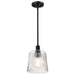 Pendant Nuvo 60-8606 Grayson - Small Pendant - Matte Black Finish - Clear Ribbed Glass Nuvo
