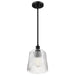 Pendant Nuvo 60-8606 Grayson - Small Pendant - Matte Black Finish - Clear Ribbed Glass Nuvo