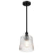 Pendant Nuvo 60-8606 Grayson - Small Pendant - Matte Black Finish - Clear Ribbed Glass Nuvo