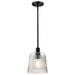Pendant Nuvo 60-8606 Grayson - Small Pendant - Matte Black Finish - Clear Ribbed Glass Nuvo