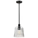 Pendant Nuvo 60-8606 Grayson - Small Pendant - Matte Black Finish - Clear Ribbed Glass Nuvo
