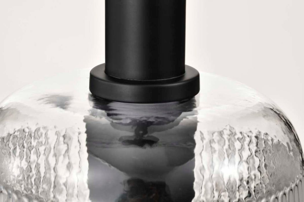 Pendant Nuvo 60-8606 Grayson - Small Pendant - Matte Black Finish - Clear Ribbed Glass Nuvo