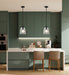 Pendant Nuvo 60-8606 Grayson - Small Pendant - Matte Black Finish - Clear Ribbed Glass Nuvo
