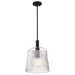 Pendant Nuvo 60-8607 Grayson - Large Pendant - Matte Black Finish - Clear Ribbed Glass Nuvo
