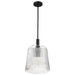 Pendant Nuvo 60-8607 Grayson - Large Pendant - Matte Black Finish - Clear Ribbed Glass Nuvo