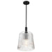 Pendant Nuvo 60-8607 Grayson - Large Pendant - Matte Black Finish - Clear Ribbed Glass Nuvo