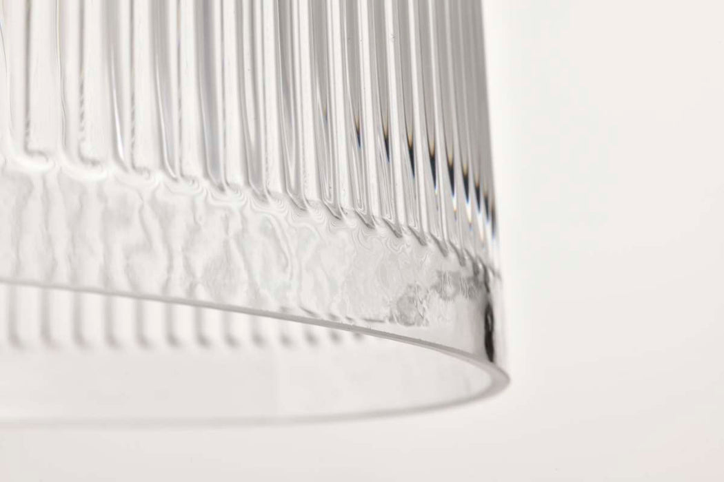Pendant Nuvo 60-8607 Grayson - Large Pendant - Matte Black Finish - Clear Ribbed Glass Nuvo