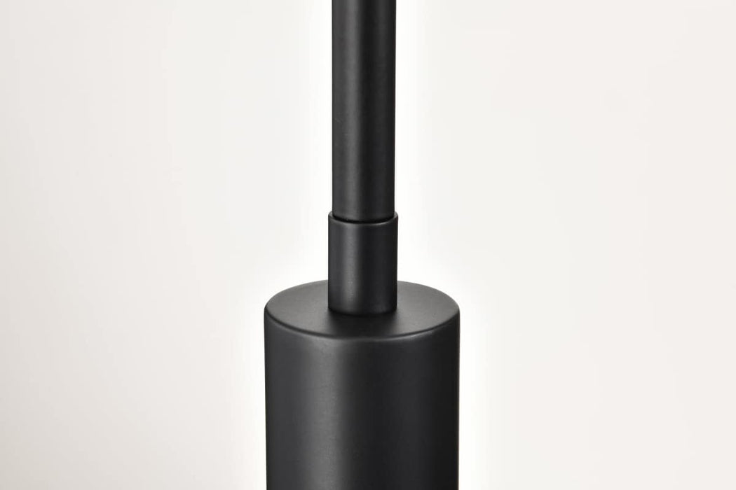 Pendant Nuvo 60-8607 Grayson - Large Pendant - Matte Black Finish - Clear Ribbed Glass Nuvo