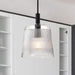 Pendant Nuvo 60-8607 Grayson - Large Pendant - Matte Black Finish - Clear Ribbed Glass Nuvo