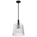 Pendant Nuvo 60-8607 Grayson - Large Pendant - Matte Black Finish - Clear Ribbed Glass Nuvo