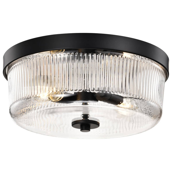 Flush Mount Nuvo 60-8608 Grayson - Small Flush Mount - Matte Black Finish - Clear Ribbed Glass Nuvo