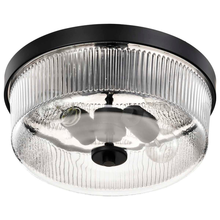 Flush Mount Nuvo 60-8608 Grayson - Small Flush Mount - Matte Black Finish - Clear Ribbed Glass Nuvo