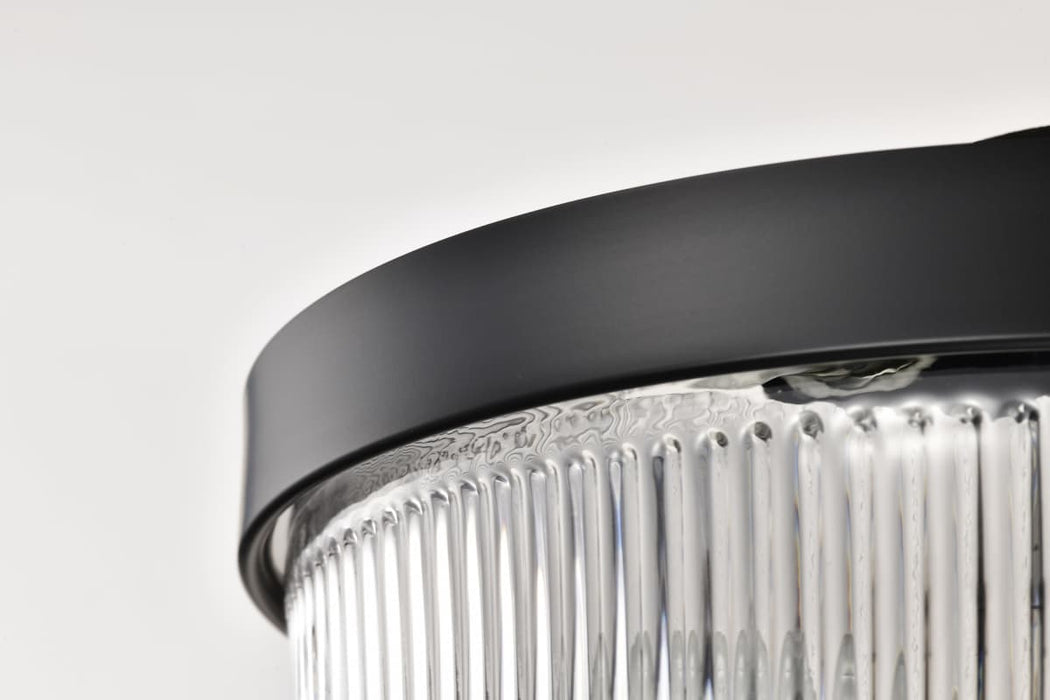 Flush Mount Nuvo 60-8608 Grayson - Small Flush Mount - Matte Black Finish - Clear Ribbed Glass Nuvo