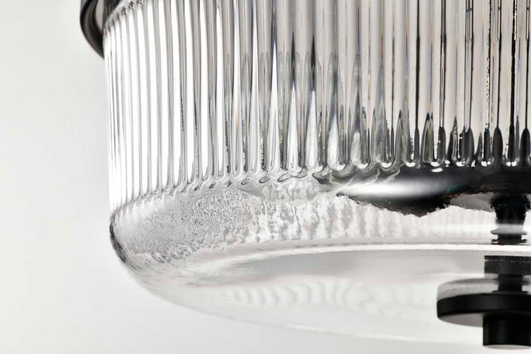 Flush Mount Nuvo 60-8608 Grayson - Small Flush Mount - Matte Black Finish - Clear Ribbed Glass Nuvo