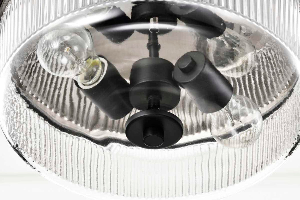 Flush Mount Nuvo 60-8608 Grayson - Small Flush Mount - Matte Black Finish - Clear Ribbed Glass Nuvo