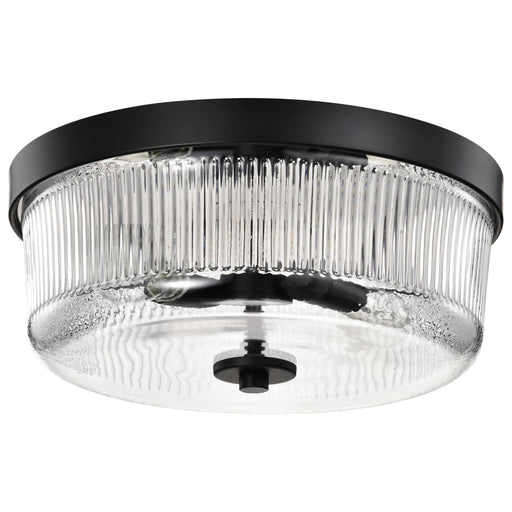 Flush Mount Nuvo 60-8608 Grayson - Small Flush Mount - Matte Black Finish - Clear Ribbed Glass Nuvo